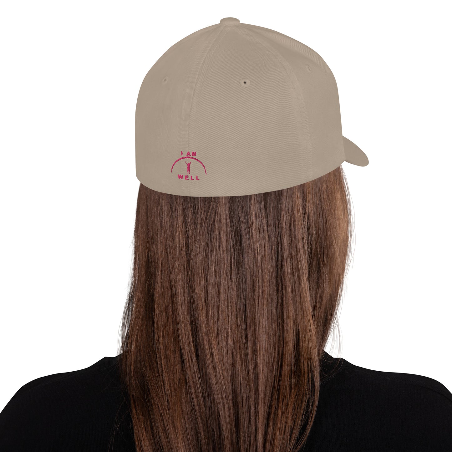 I AM WELL Women's Structured Twill Cap - Pink Embroidered Logo (multiple color options)