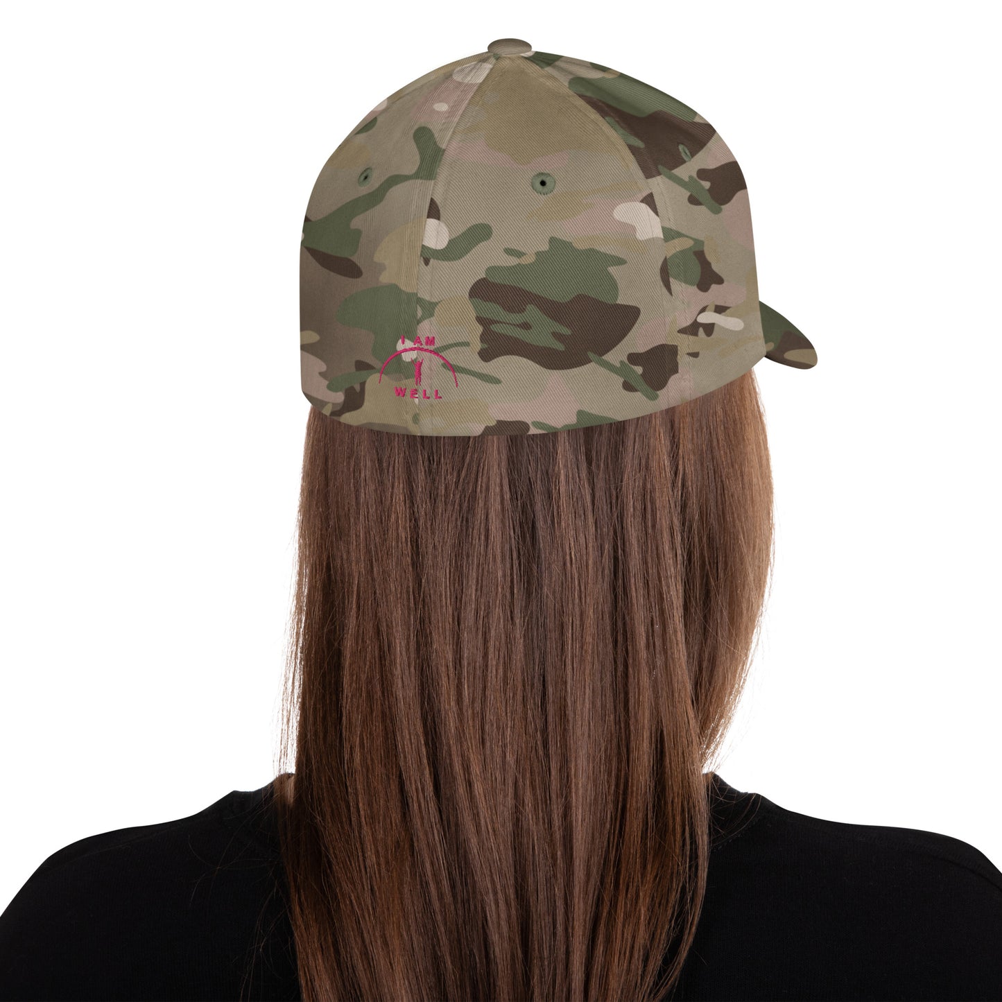 I AM WELL Women's Structured Twill Cap - Pink Embroidered Logo (multiple color options)