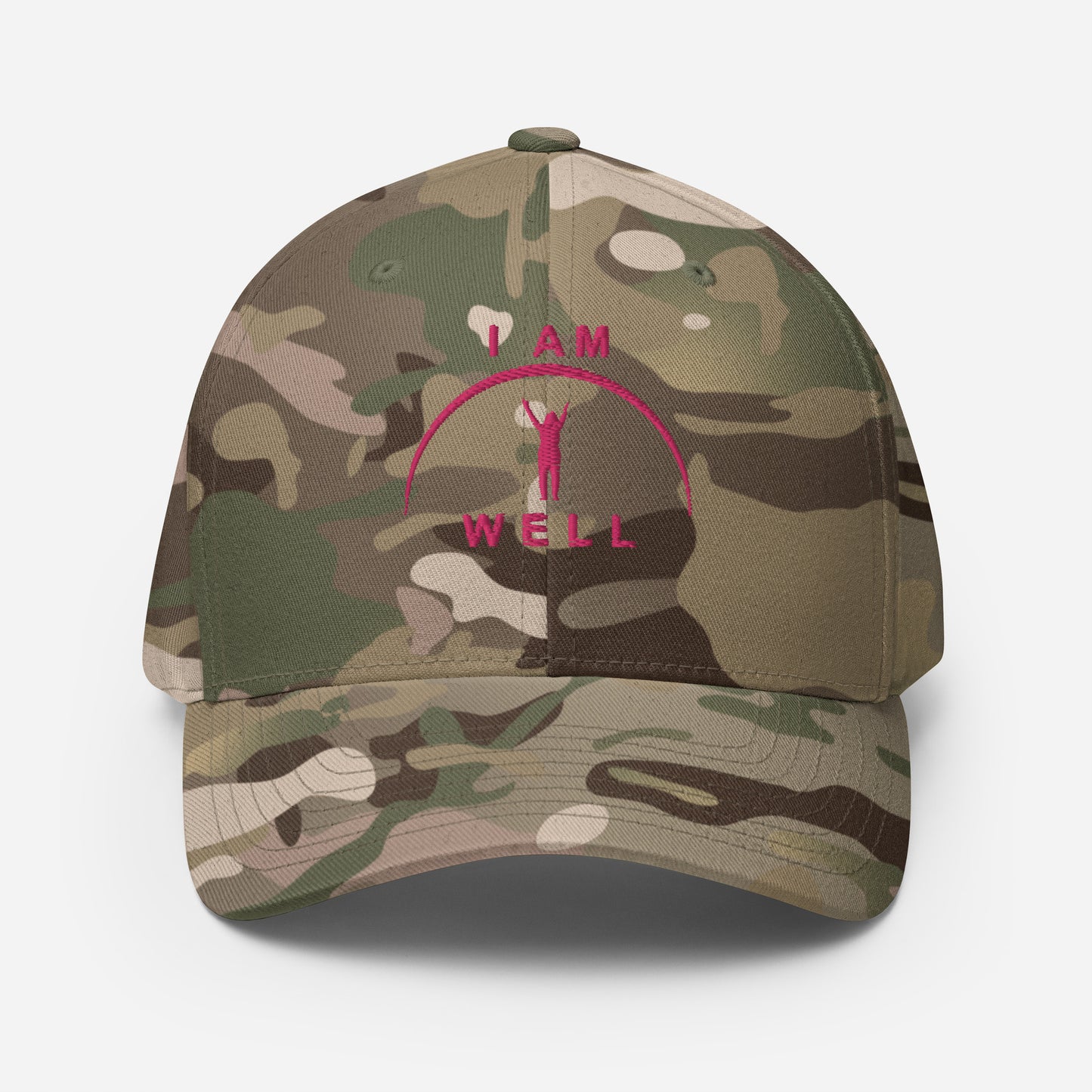 I AM WELL Women's Structured Twill Cap - Pink Embroidered Logo (multiple color options)