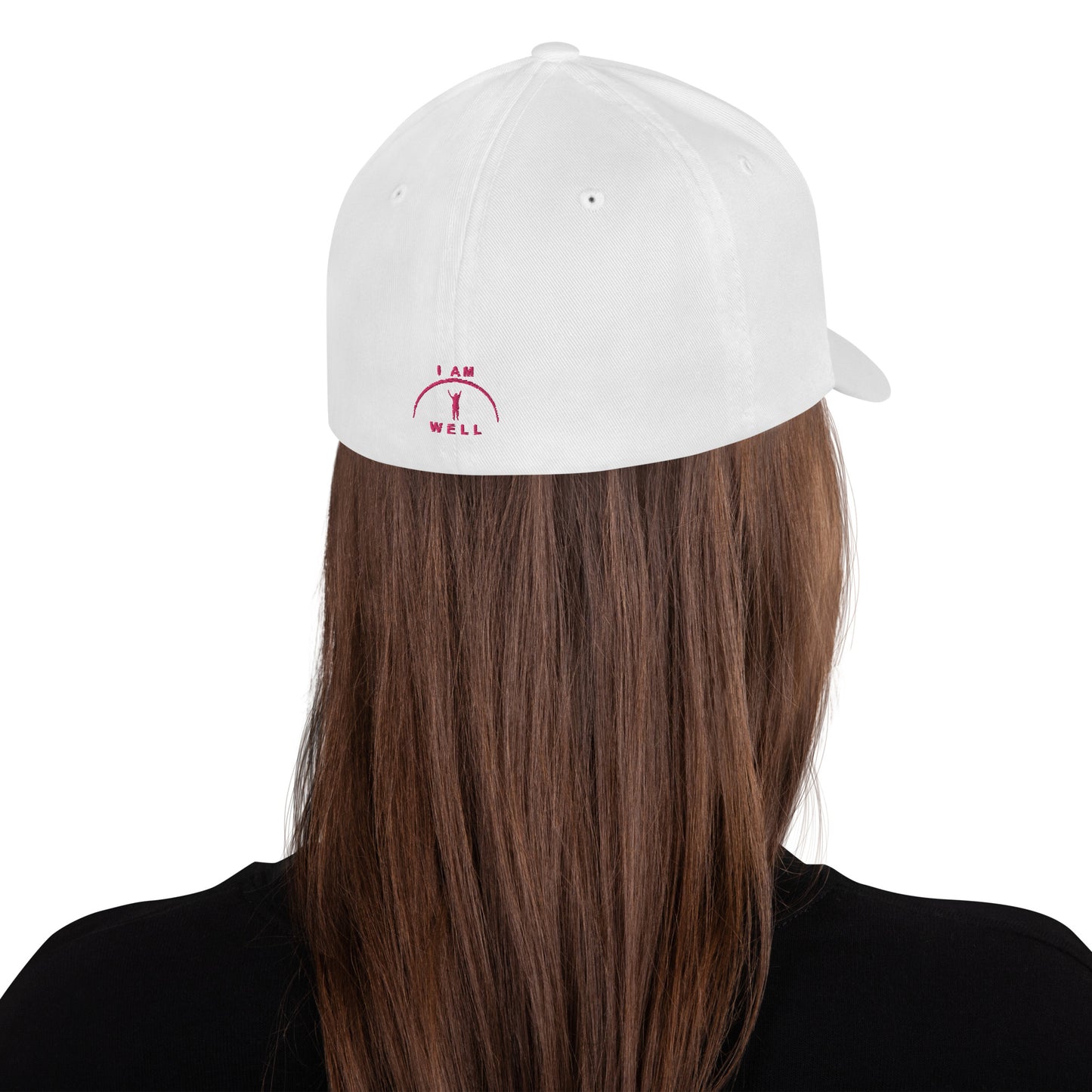 I AM WELL Women's Structured Twill Cap - Pink Embroidered Logo (multiple color options)