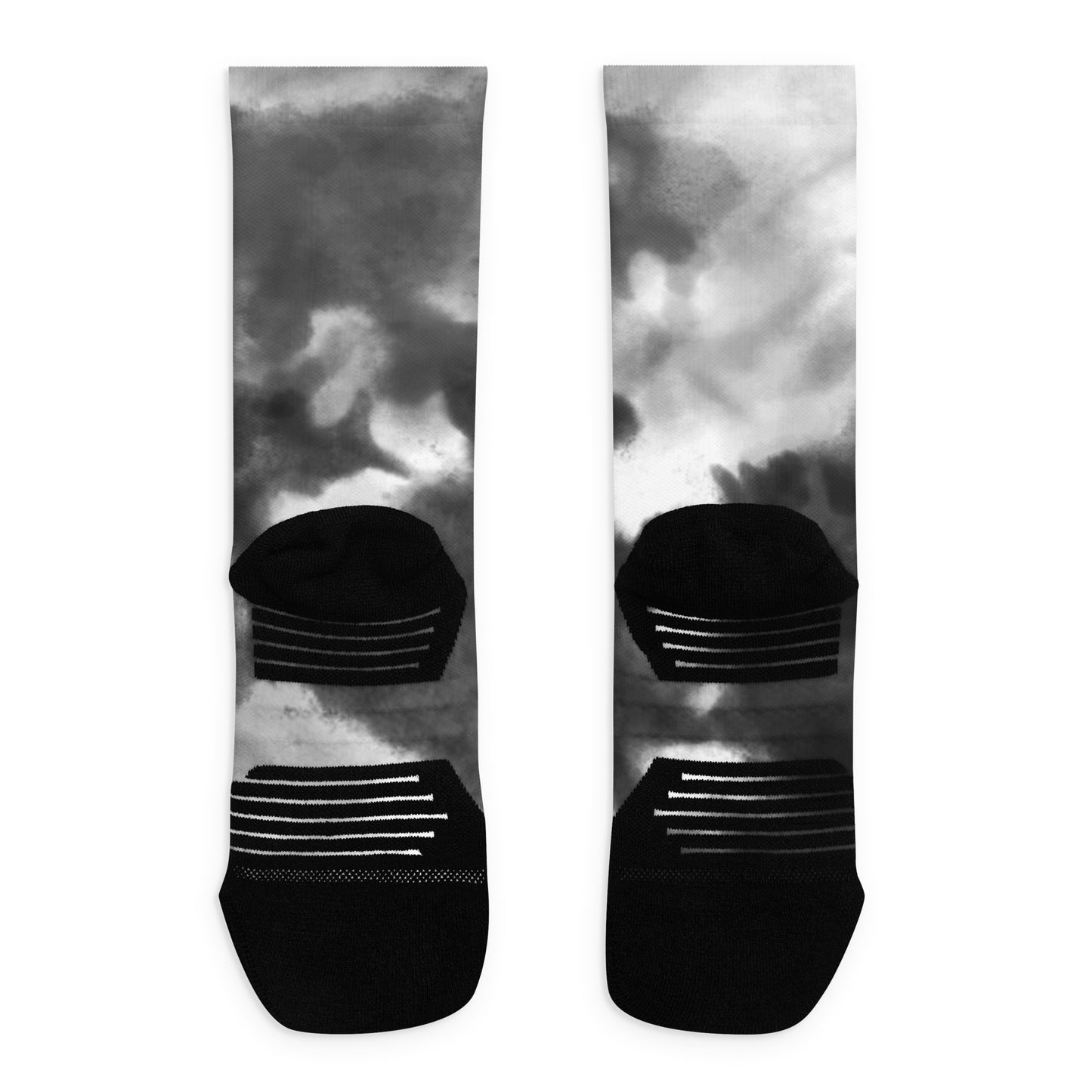 I AM WELL Men's Athletic Crew Socks - Dark Clouds w/ Black Logo