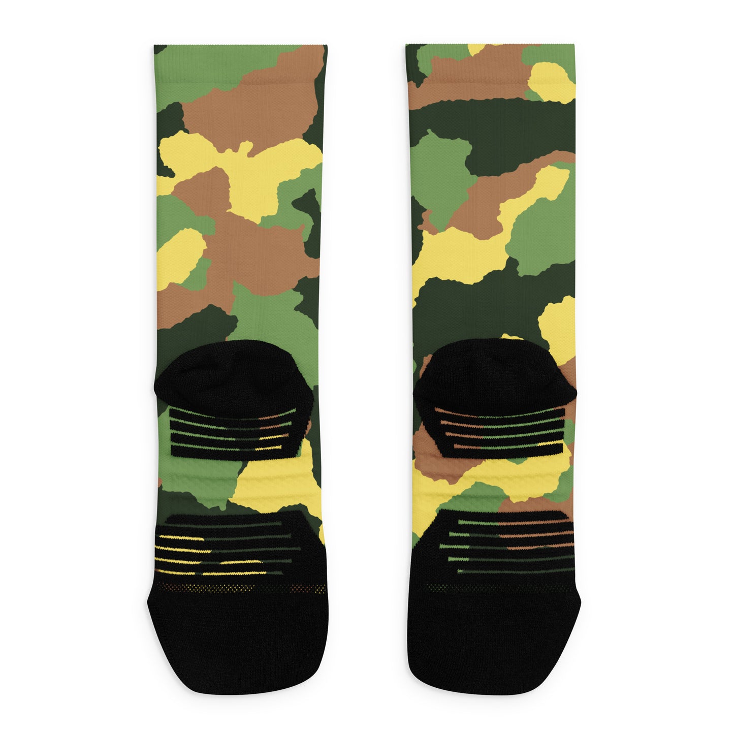 I AM WELL Men's Athletic Crew Socks - Jungle Camo w/ Black Logo