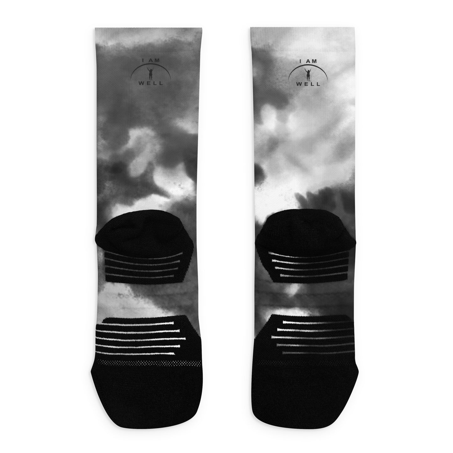 I AM WELL Women's Crew Socks Smoke w/ Black Logo