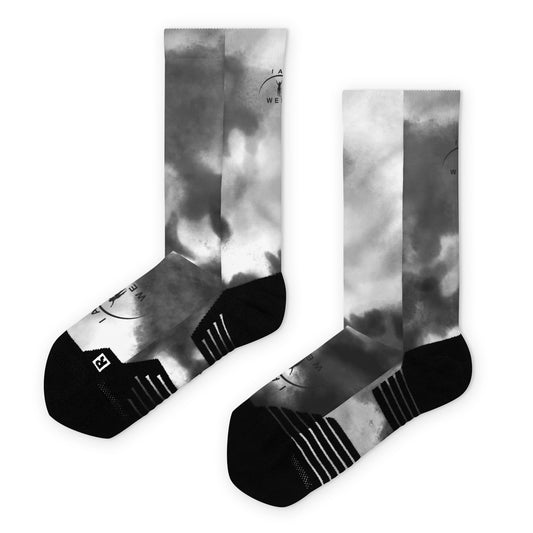 I AM WELL Women's Crew Socks Smoke w/ Black Logo