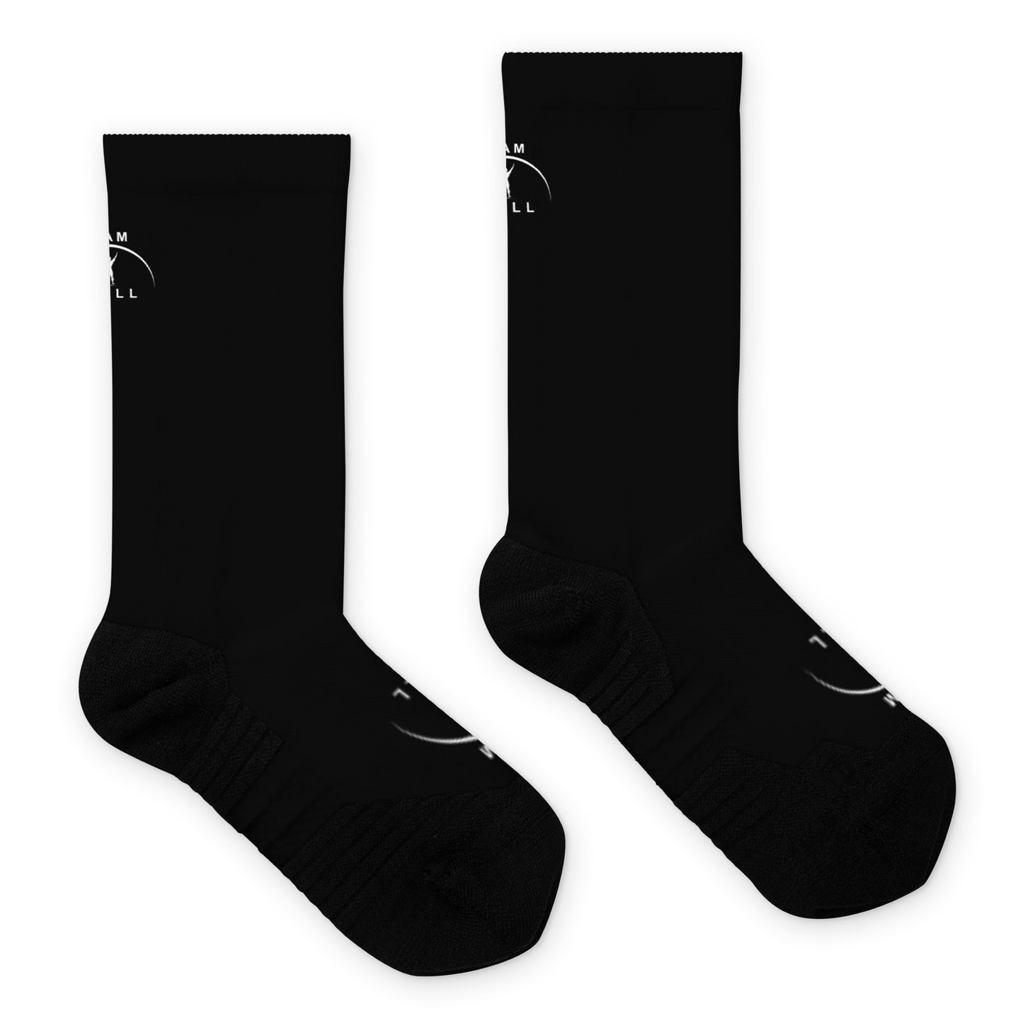 I AM WELL Men's Athletic Crew Socks - Ninja Black w/ White Logo