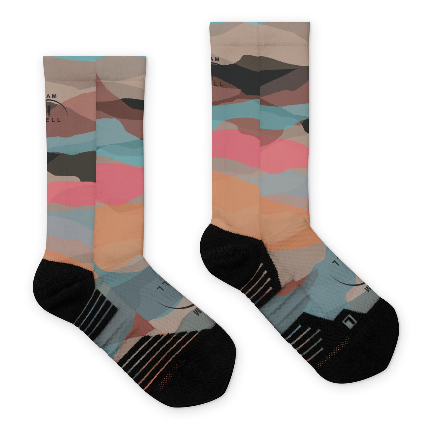 I AM WELL Women's Crew Socks Multi Color w/ Black Logo