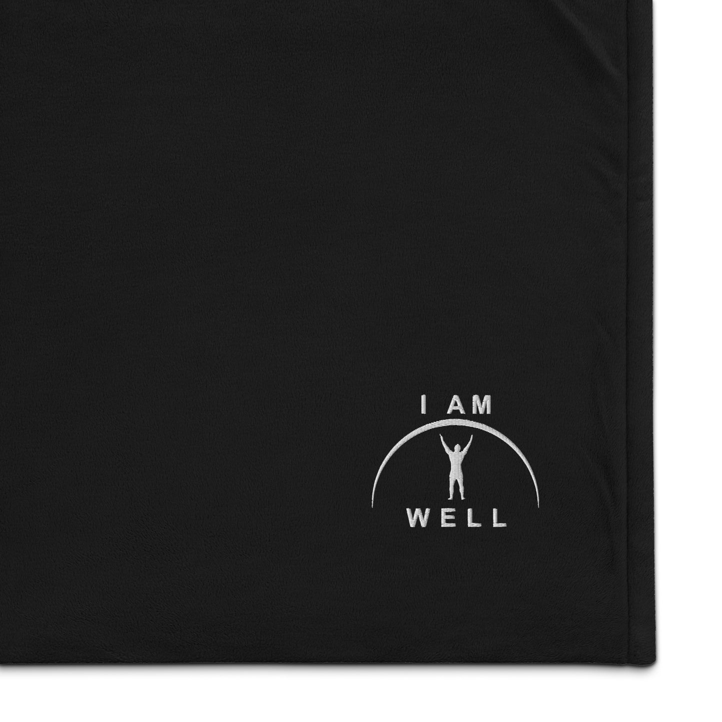 I AM WELL Men's Premium Sherpa Blanket - White Embroidered Logo (multiple color options)