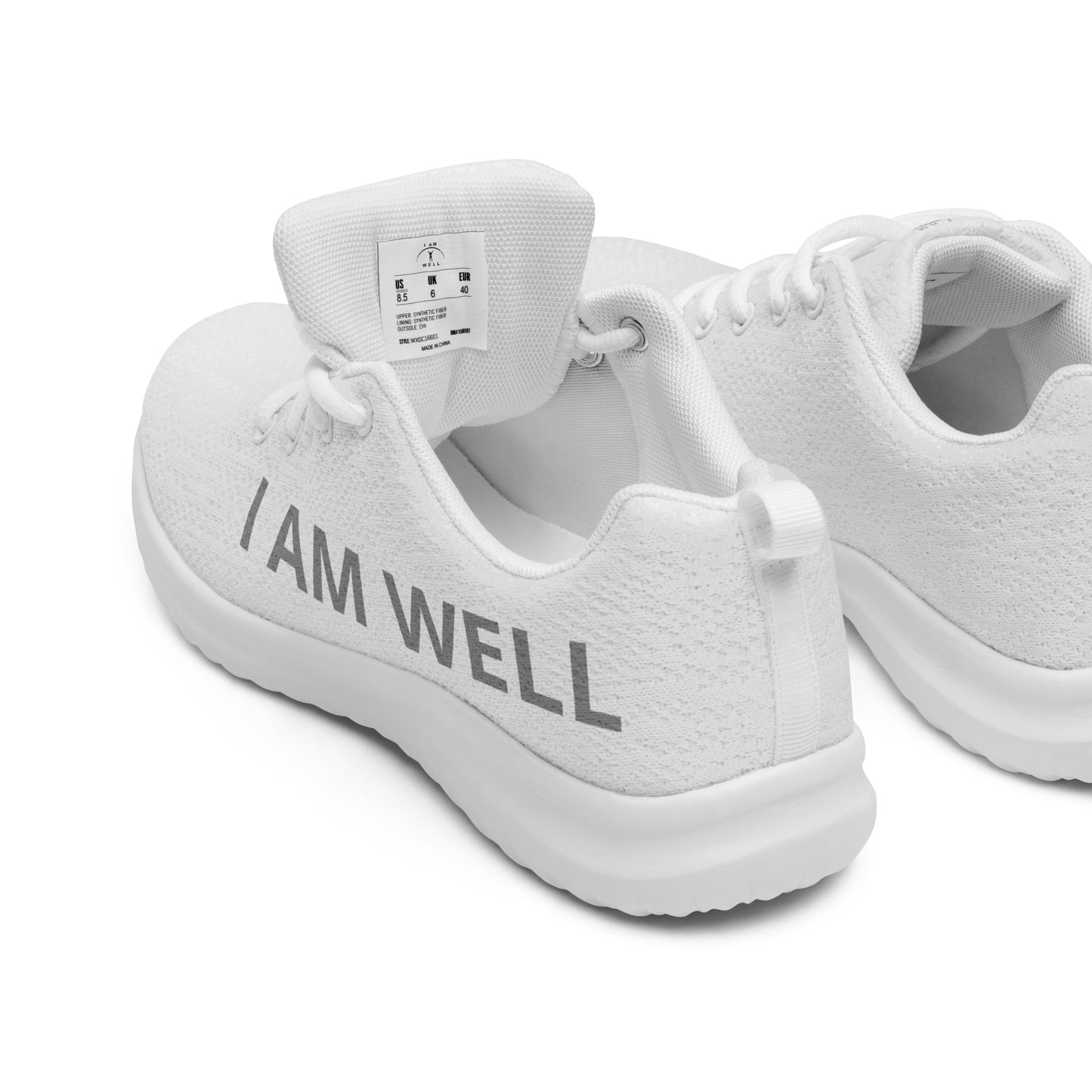 I AM WELL Men’s Athletic Shoes - White w/ Grey Logo