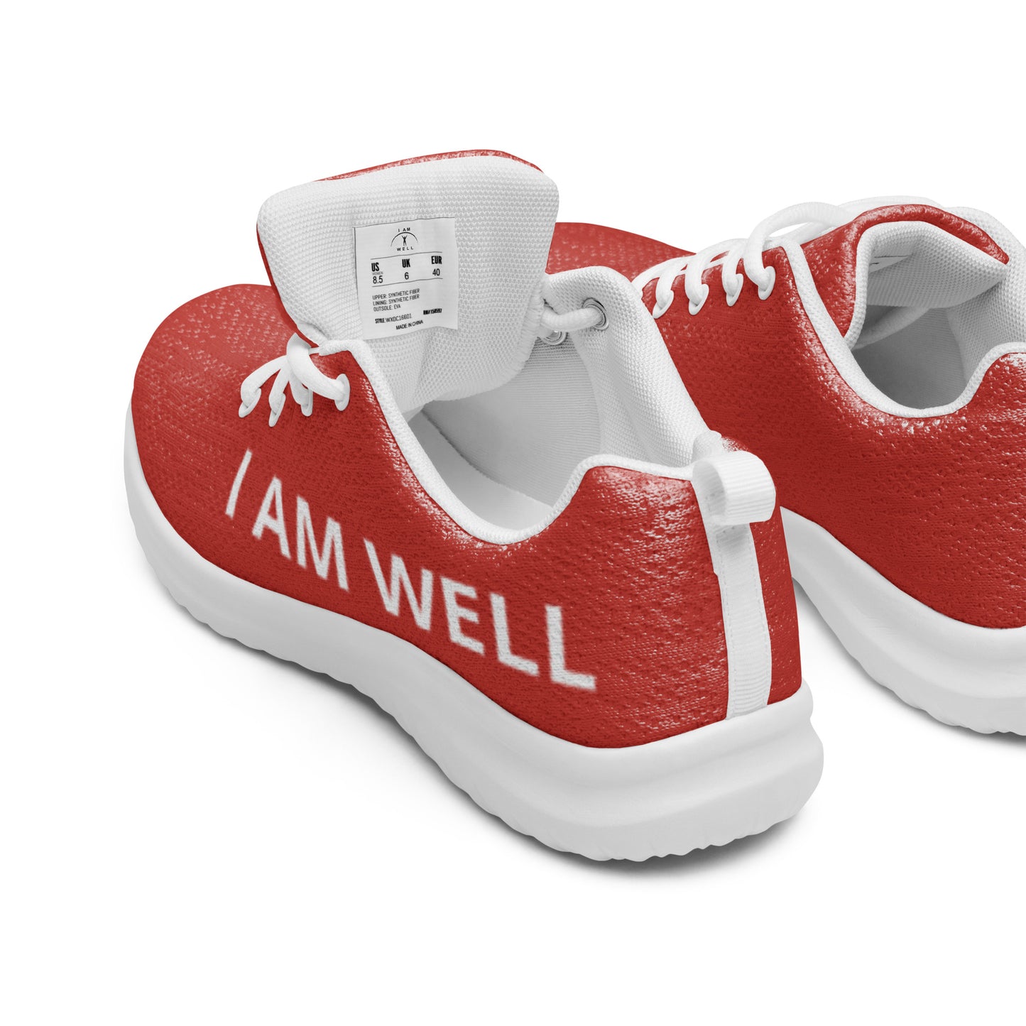 I AM WELL Men’s Athletic Shoes - Red w/ White Logo