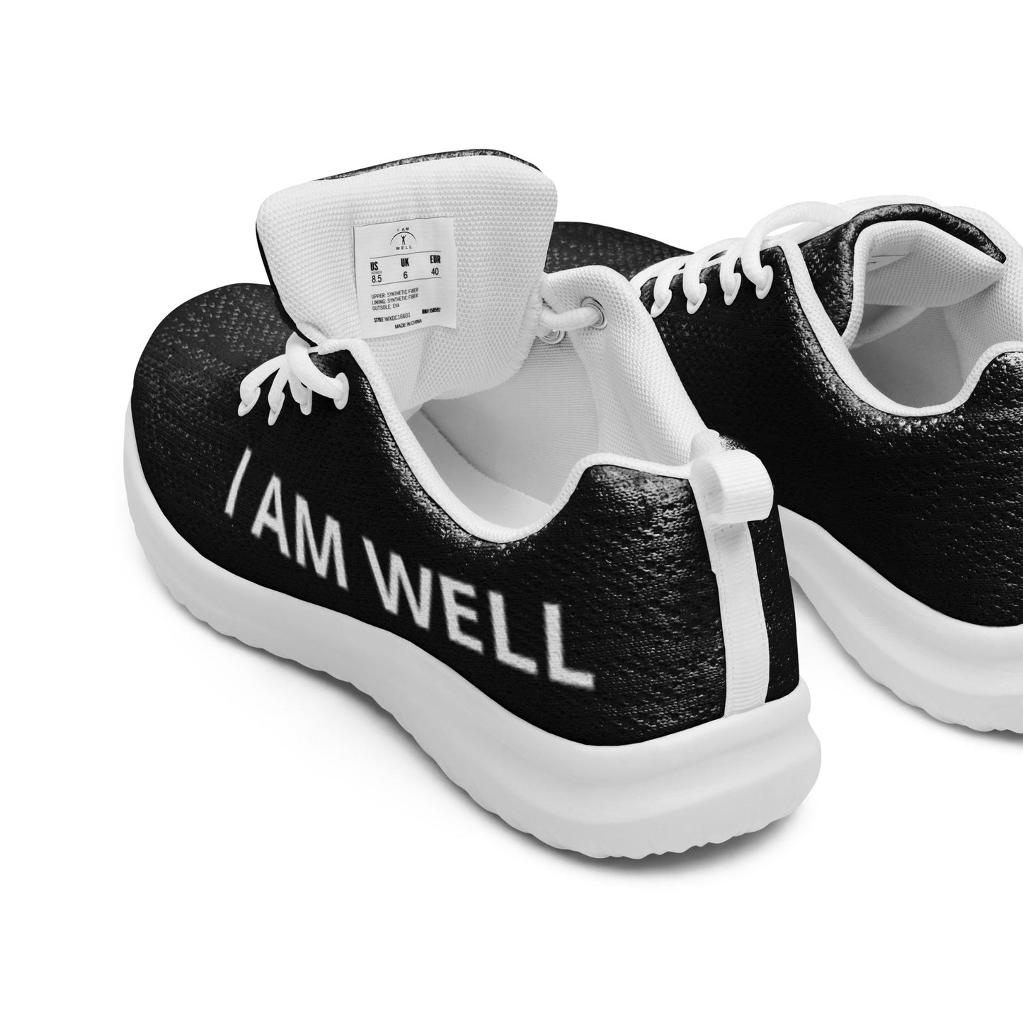 I AM WELL Men’s Athletic Shoes - Black w/ White Logo