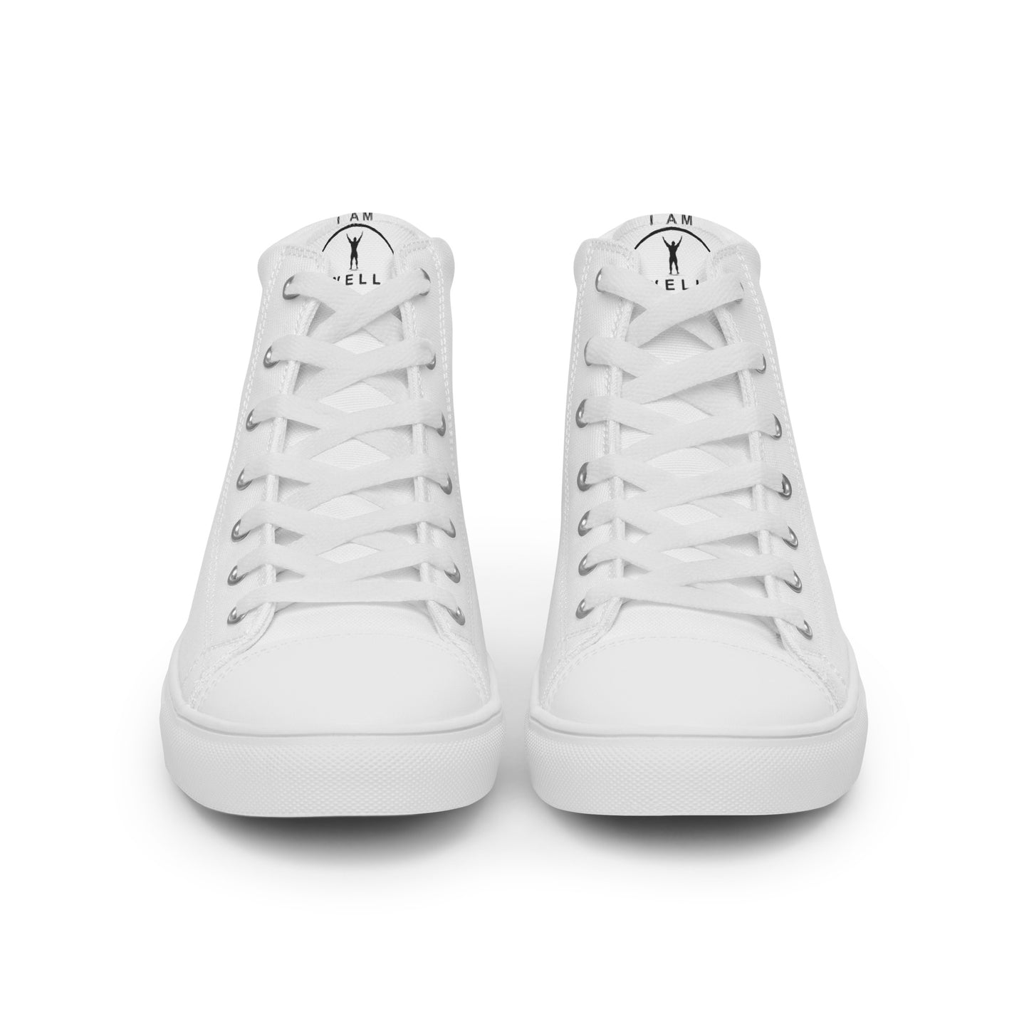 I AM WELL Men’s High Top Canvas Shoes - White w/ Black Logo