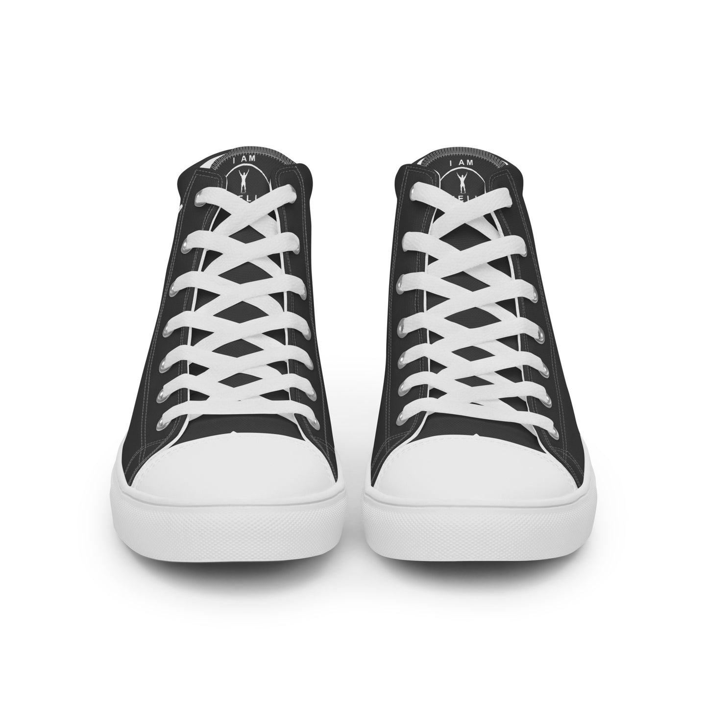 I AM WELL Men’s High Top Canvas Shoes - Dark Grey w/ White Logo