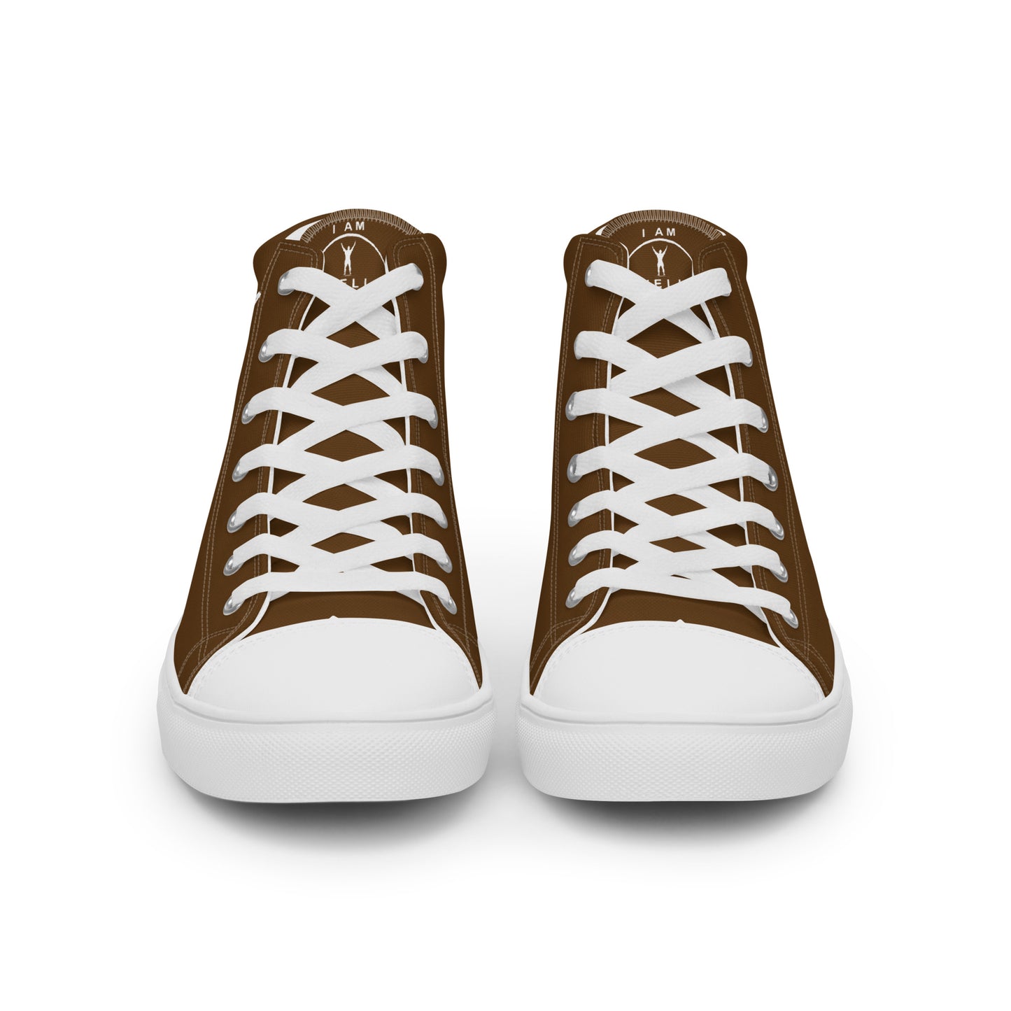 I AM WELL Men’s High Top Canvas Shoes - Brown w/ White Logo