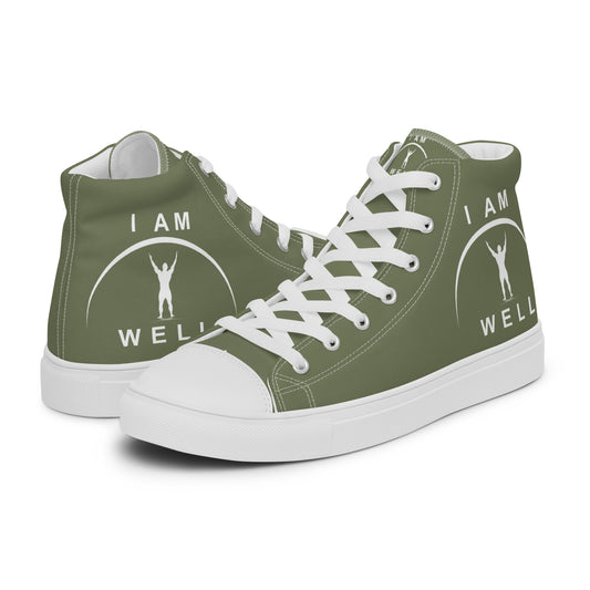 I AM WELL Men’s High Top Canvas Shoes - OD Green w/ White Logo