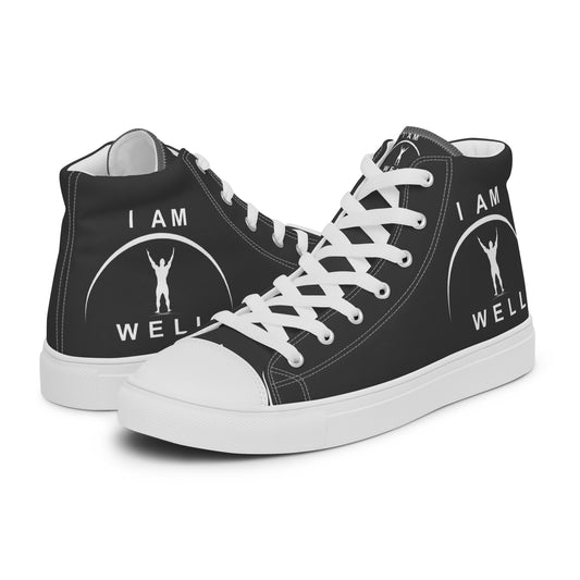 I AM WELL Men’s High Top Canvas Shoes - Dark Grey w/ White Logo