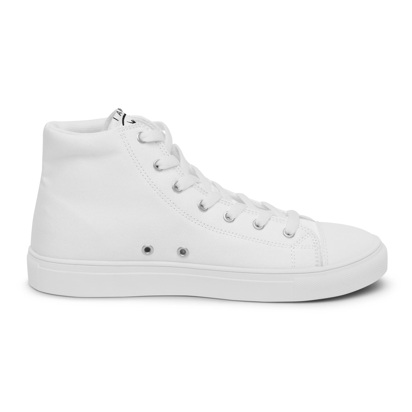 I AM WELL Men’s High Top Canvas Shoes - White w/ Black Logo