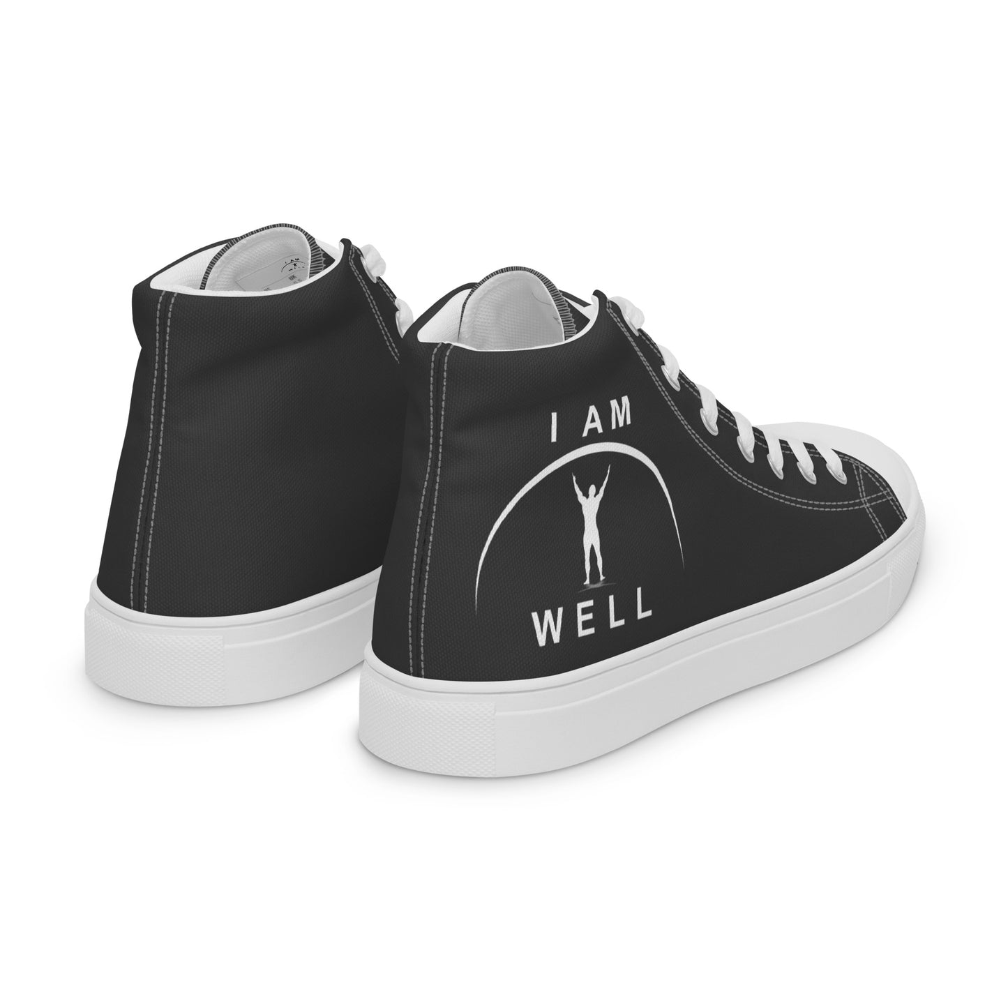 I AM WELL Men’s High Top Canvas Shoes - Dark Grey w/ White Logo