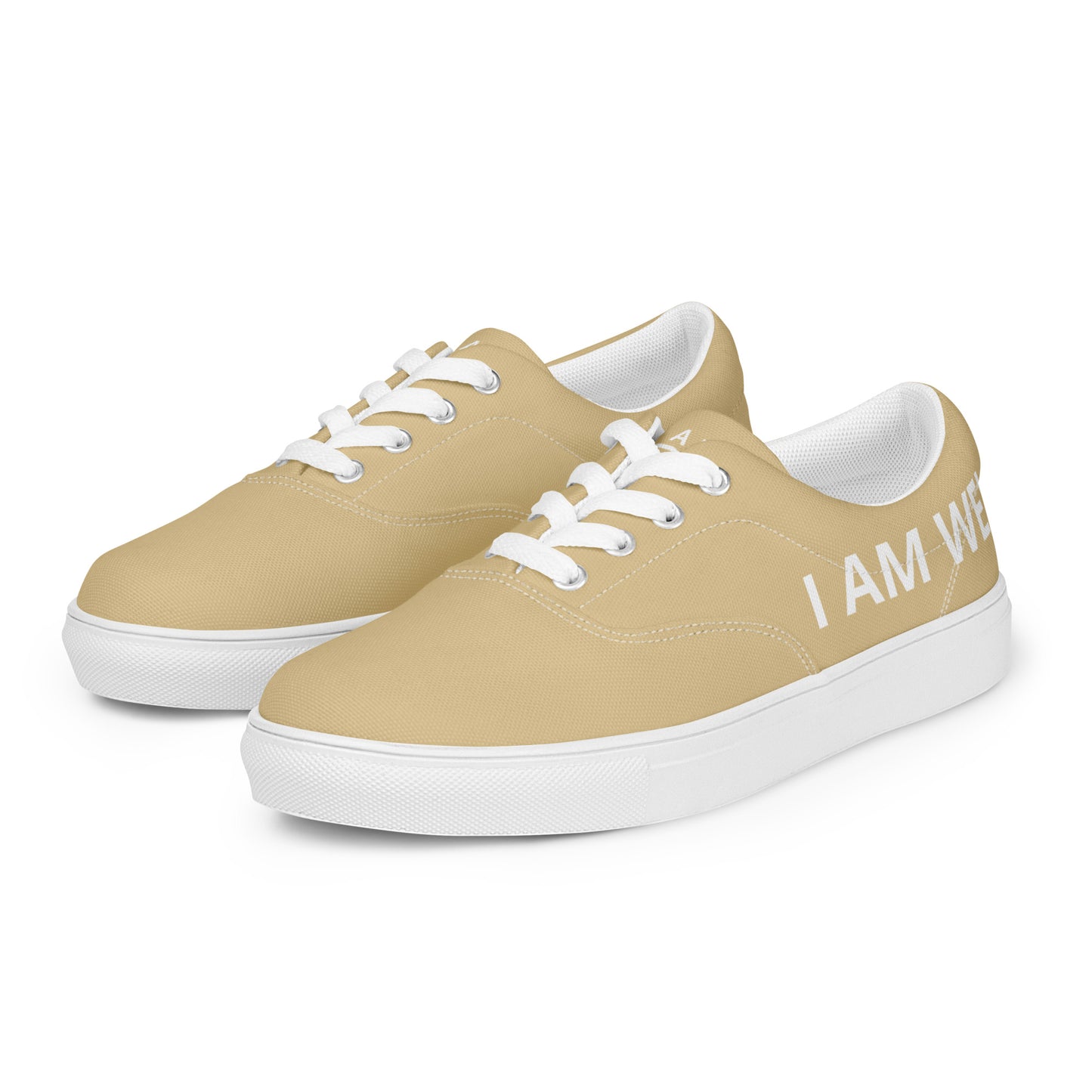 I AM WELL Men’s Lace-up Canvas Shoes - Khaki w/ White Logo