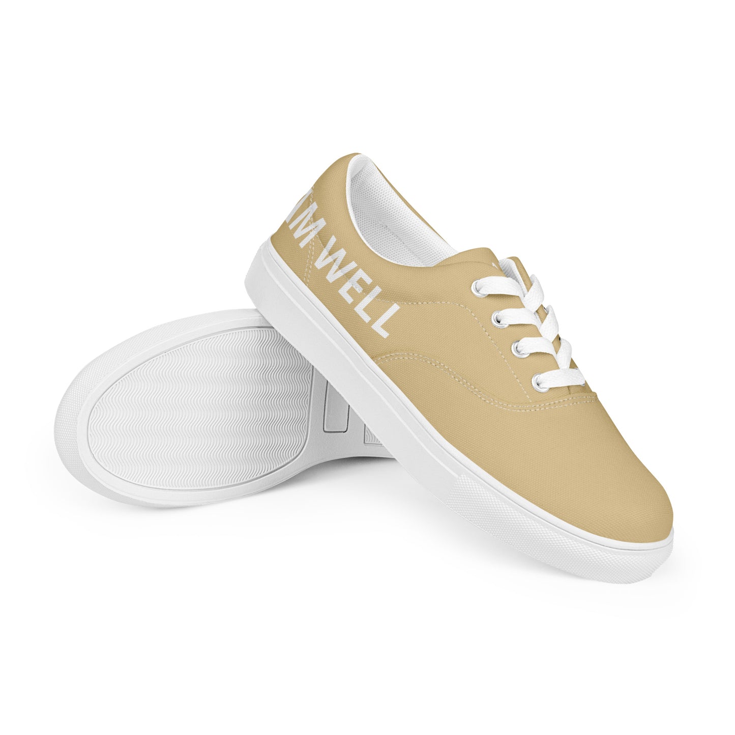 I AM WELL Men’s Lace-up Canvas Shoes - Khaki w/ White Logo