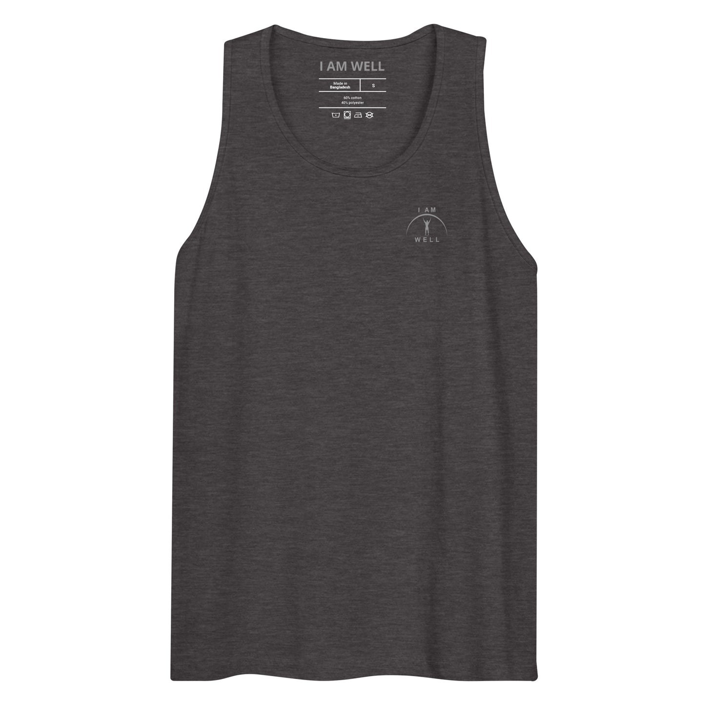 I AM Well Men’s Premium 100% Organic Cotton Tank Top w/ Grey Logo - (multiple color options)