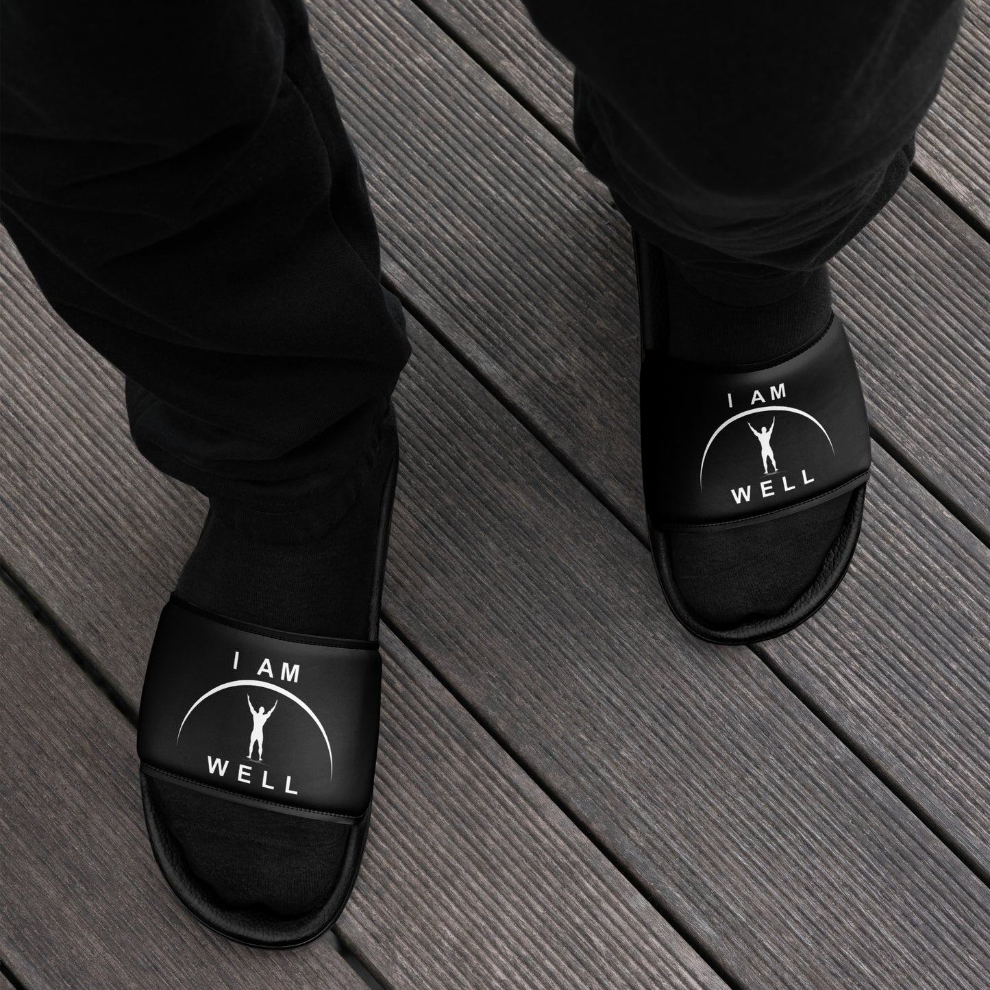 I AM WELL Men’s Slides - Black w/ White Logo