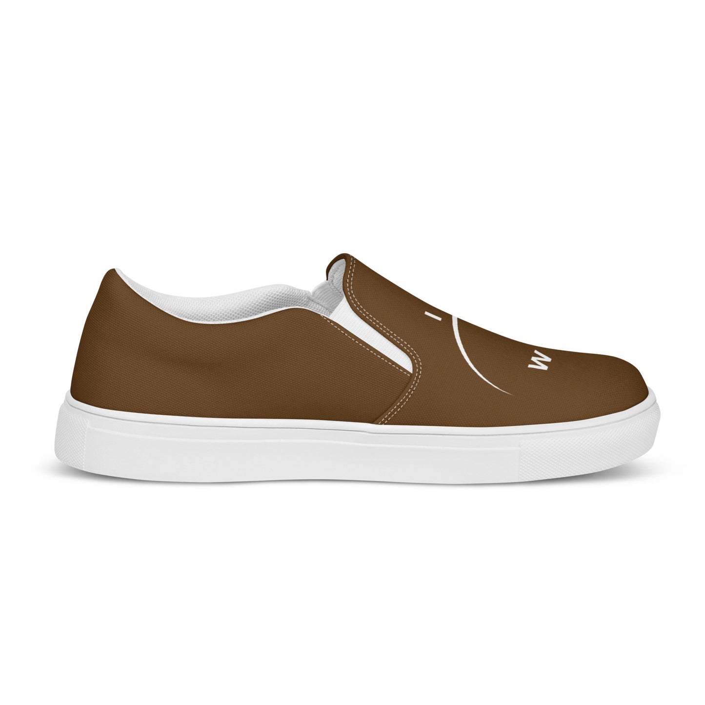 I AM WELL Men’s Slip-on Canvas Shoes - Brown w/ White Logo