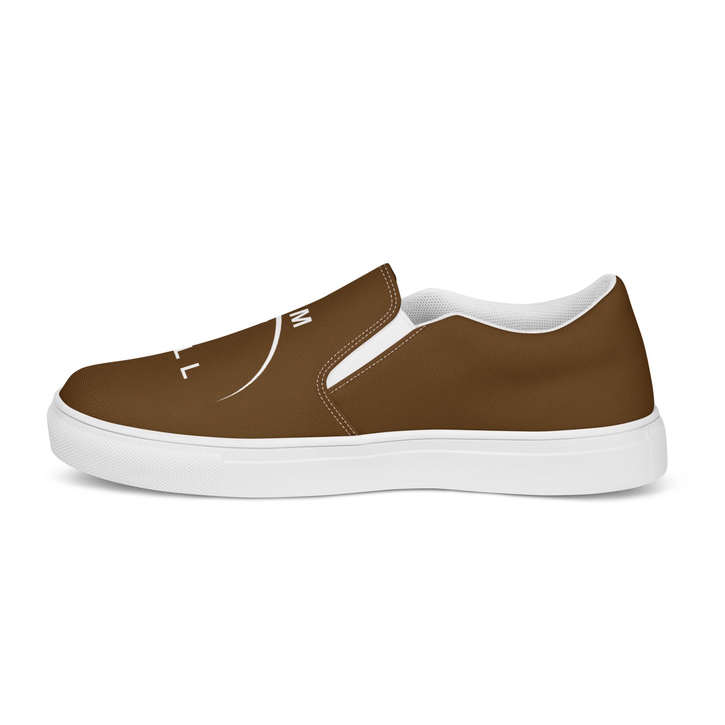 I AM WELL Men’s Slip-on Canvas Shoes - Brown w/ White Logo