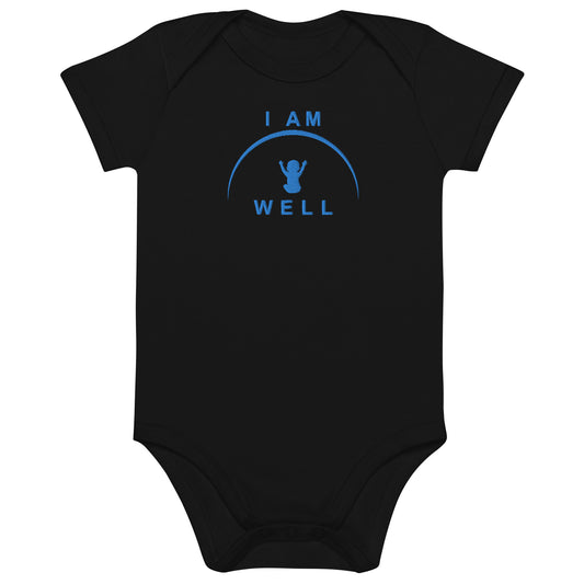 I AM WELL Boys' Organic Cotton Onesie w/ Blue Logo