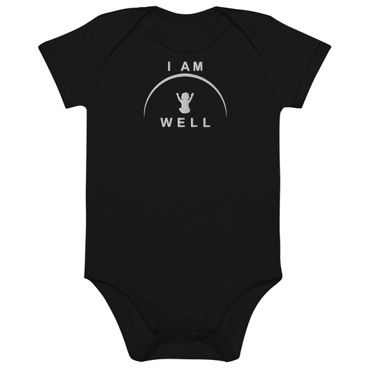 I AM WELL Organic Cotton Onesie w/ Embroidered White Logo (multiple color options)