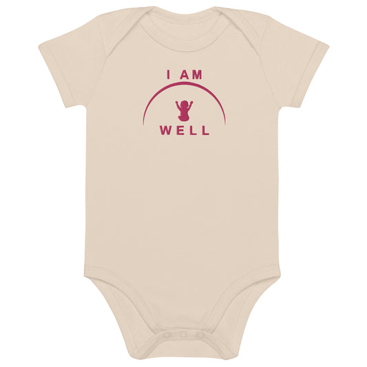 I AM WELL Girls' Organic Cotton Onesie w/ Pink Logo