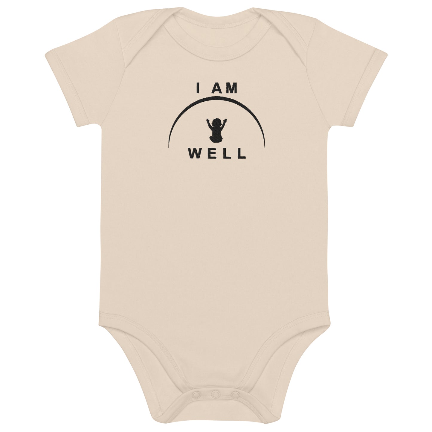 I AM WELL Organic Cotton Onesie w/ Embroidered Black Logo (multiple color options)