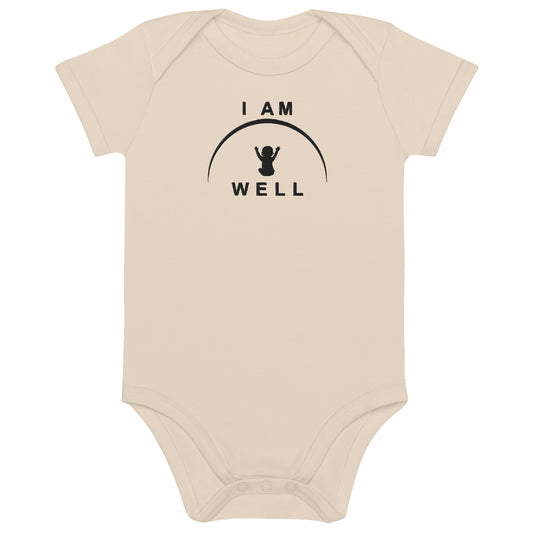 I AM WELL Organic Cotton Onesie w/ Embroidered Black Logo (multiple color options)