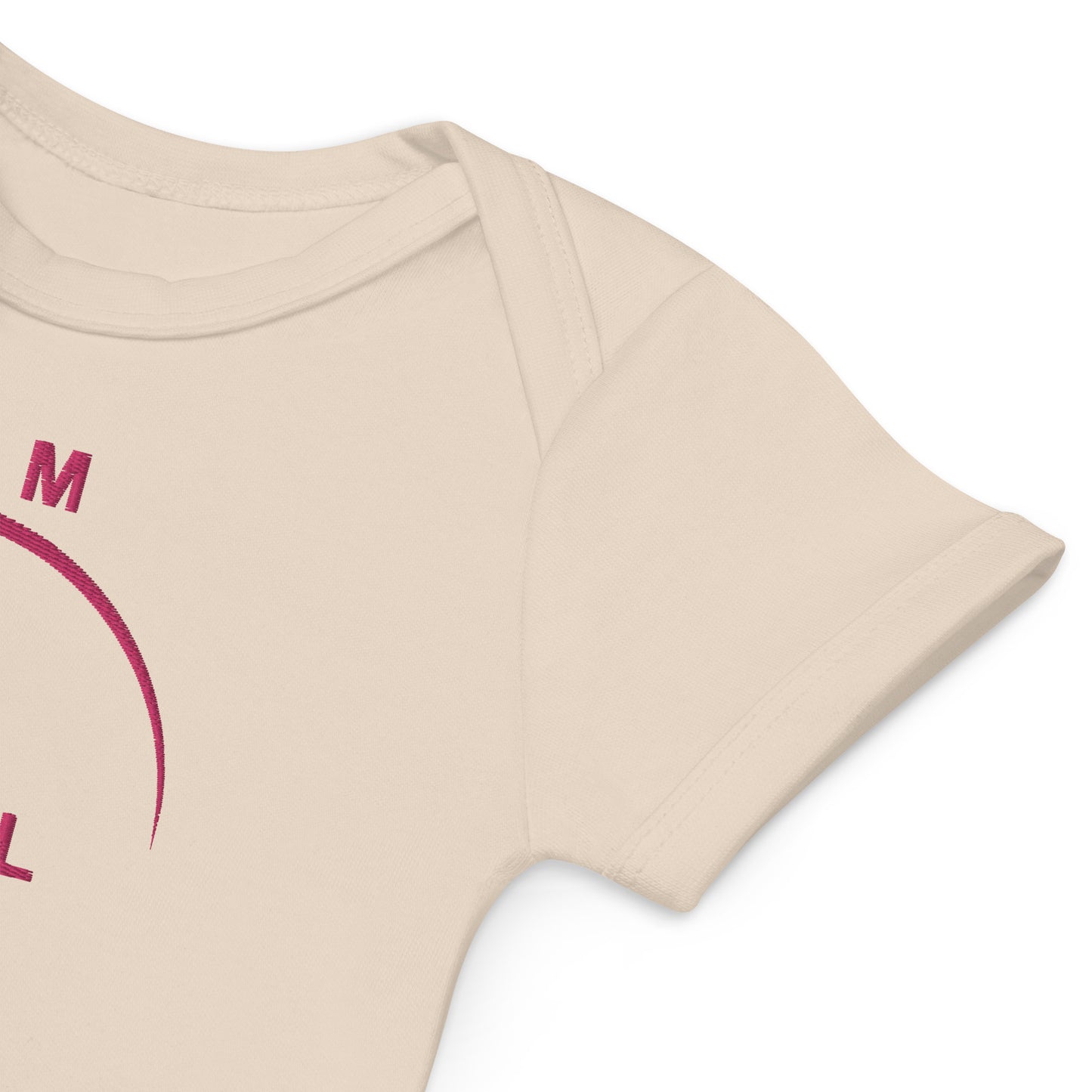 I AM WELL Girls' Organic Cotton Onesie w/ Pink Logo