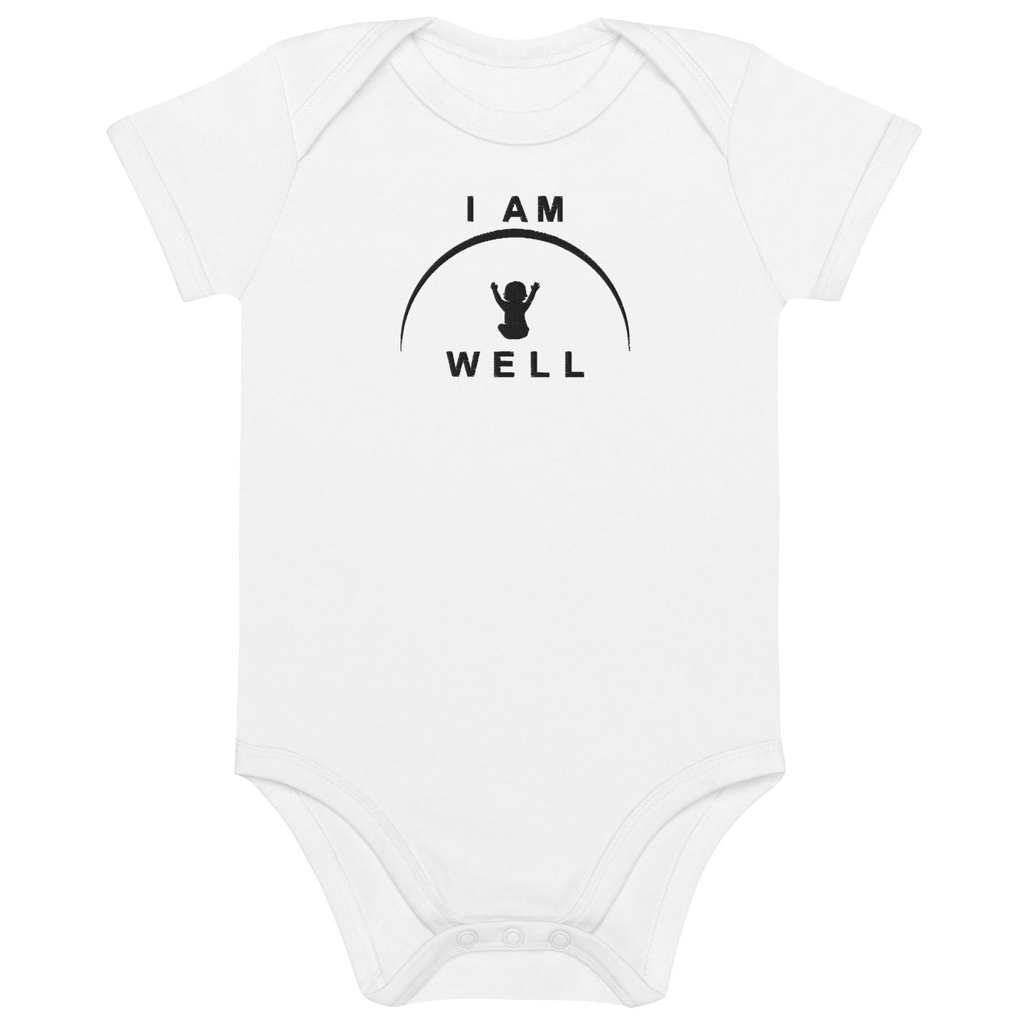 I AM WELL Organic Cotton Onesie w/ Embroidered Black Logo (multiple color options)