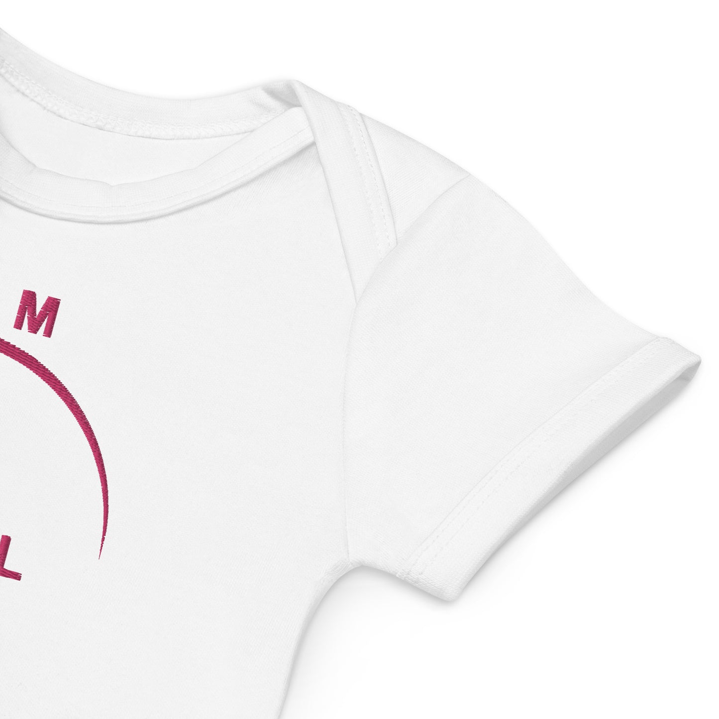 I AM WELL Girls' Organic Cotton Onesie w/ Pink Logo