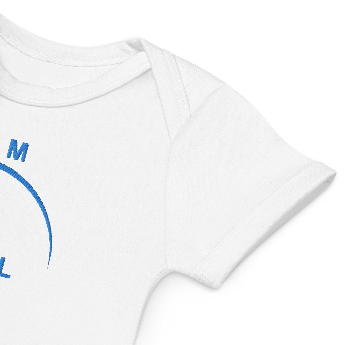 I AM WELL Boys' Organic Cotton Onesie w/ Blue Logo