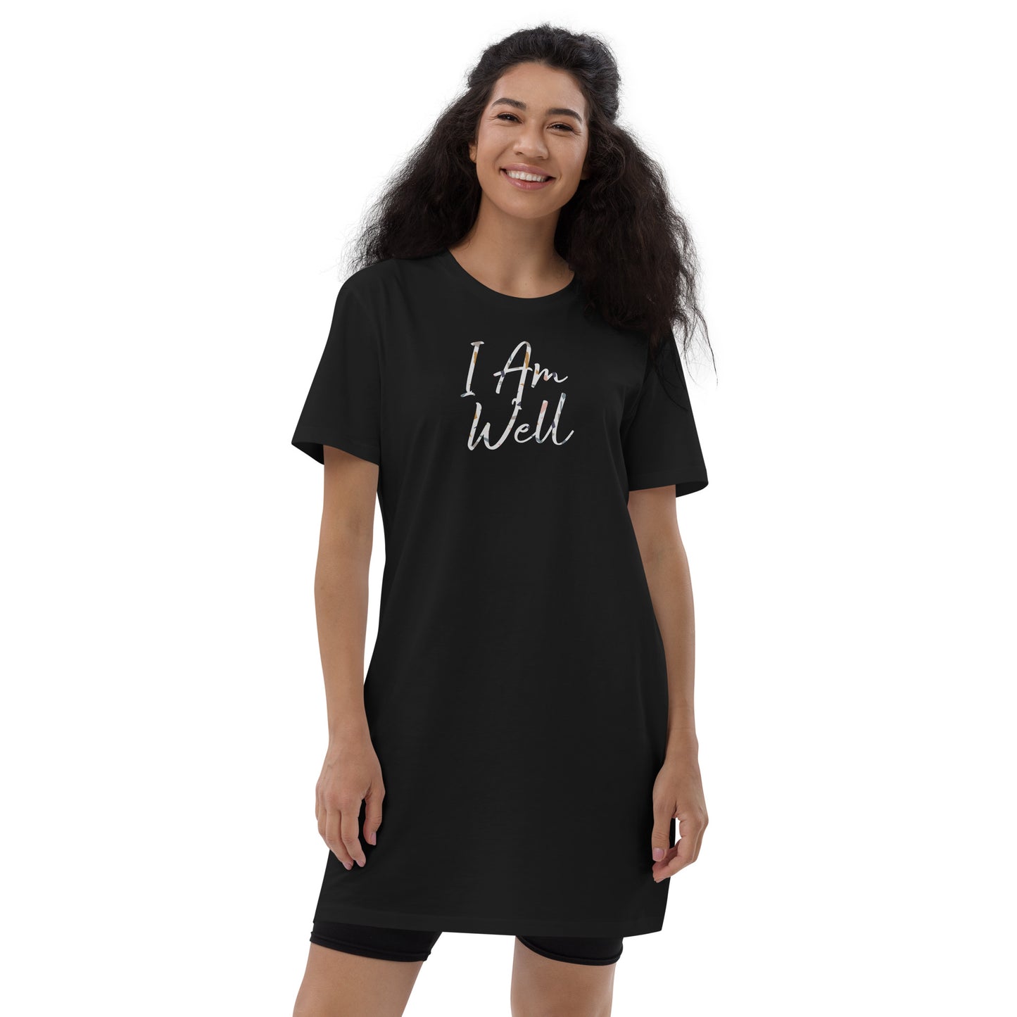 I Am Well Women's Organic Cotton T-Shirt Dress Broken Rock (multiple color options)