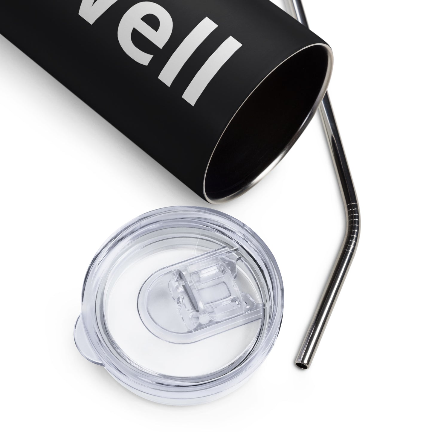 I AM WELL Stainless Steel Tumbler - Black w/ White "I AM WELL" Letters