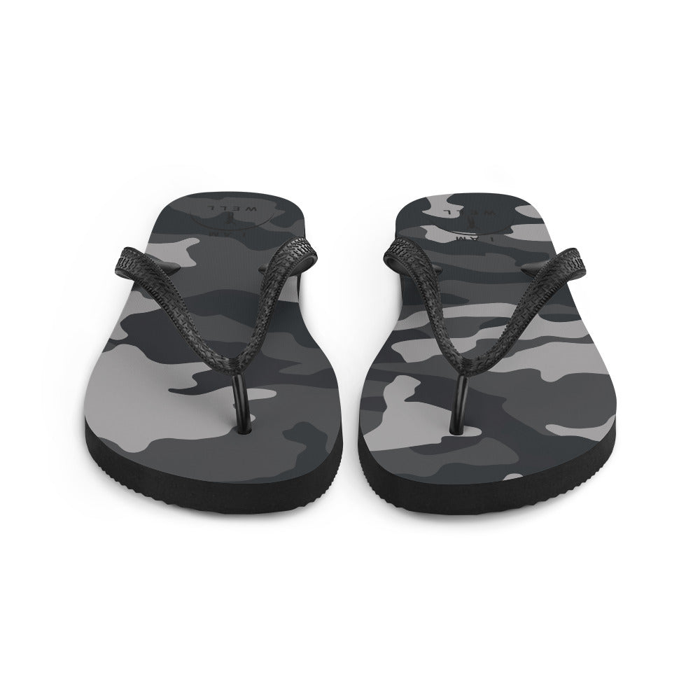 I AM WELL Women's Flip-Flops Camo w/ Black Logo