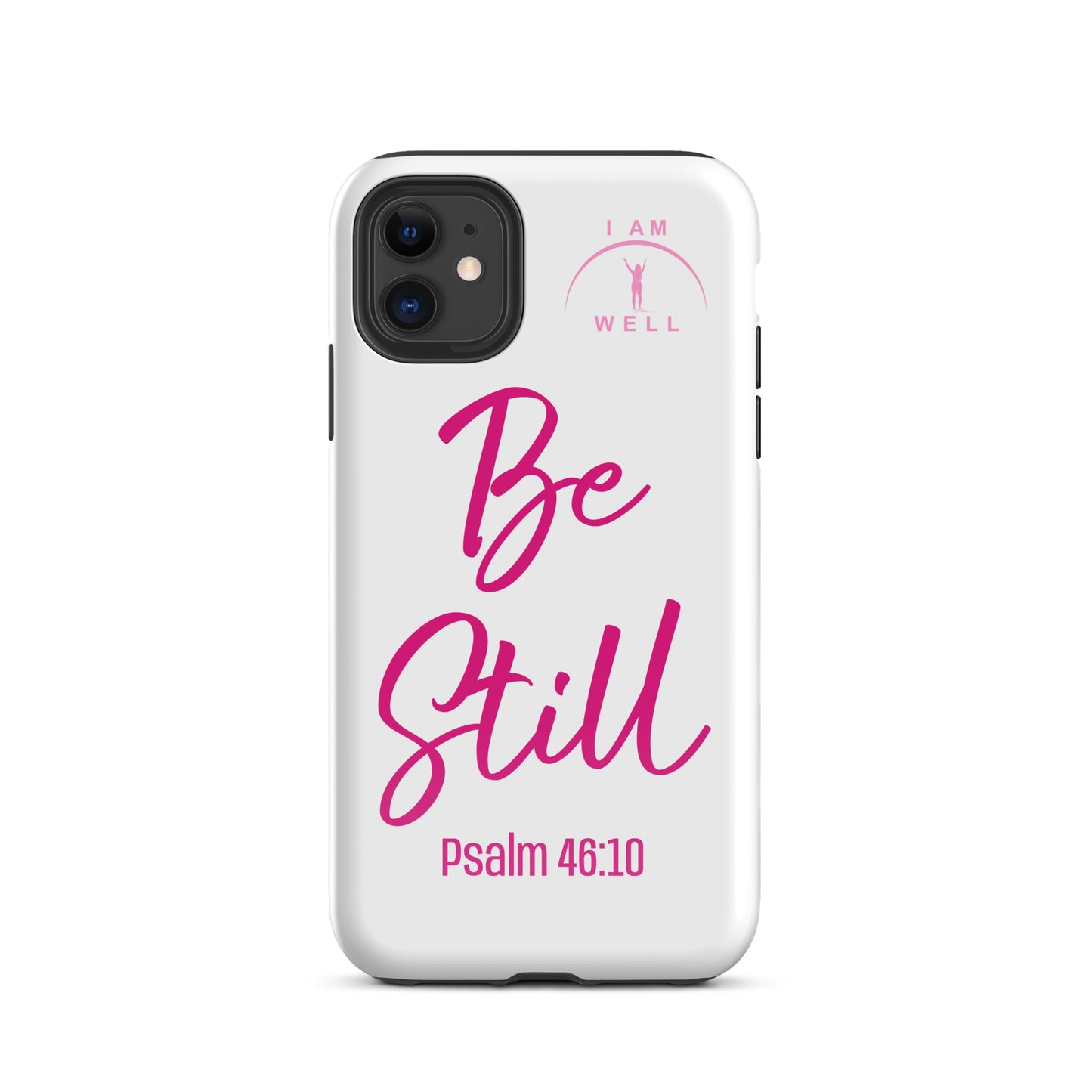 I AM WELL Tough Case for iPhone®  Women's White w/ Pink Logo