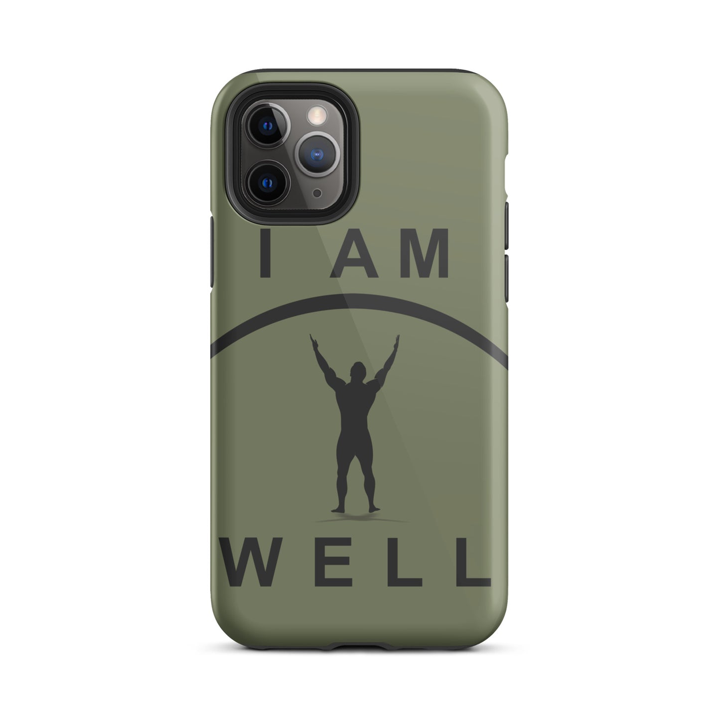 I AM WELL Tough Case for iPhone® Men's OD Green w/ Black Logo