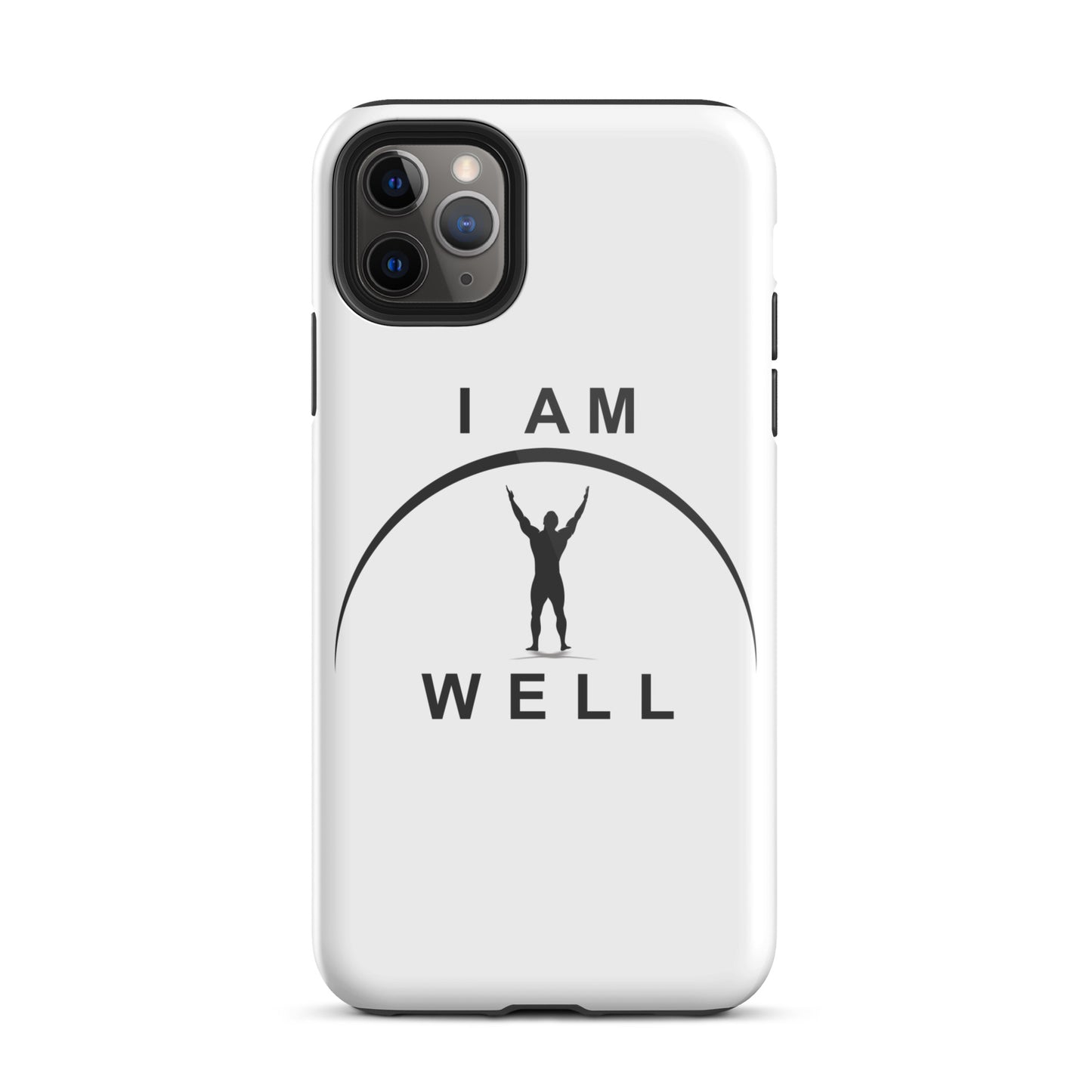 I AM WELL Tough Case for iPhone® Men's White w/ Black Logo