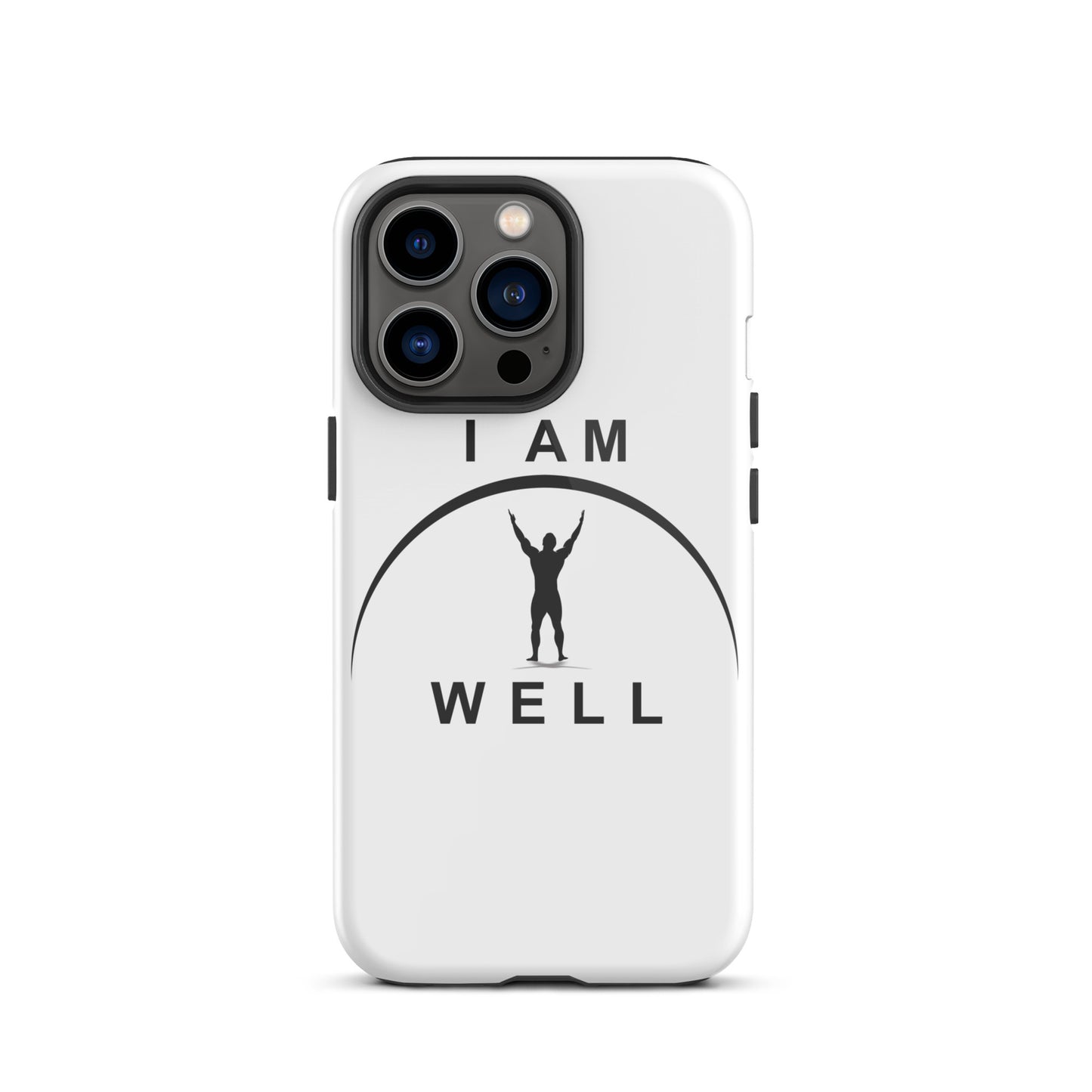 I AM WELL Tough Case for iPhone® Men's White w/ Black Logo