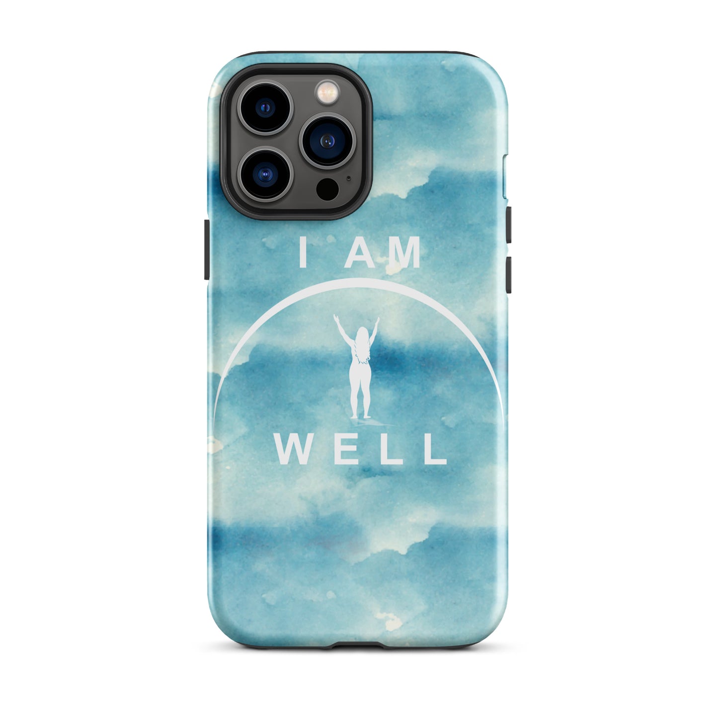 I AM WELL Tough Case for iPhone® Women's Blue w/ White Logo