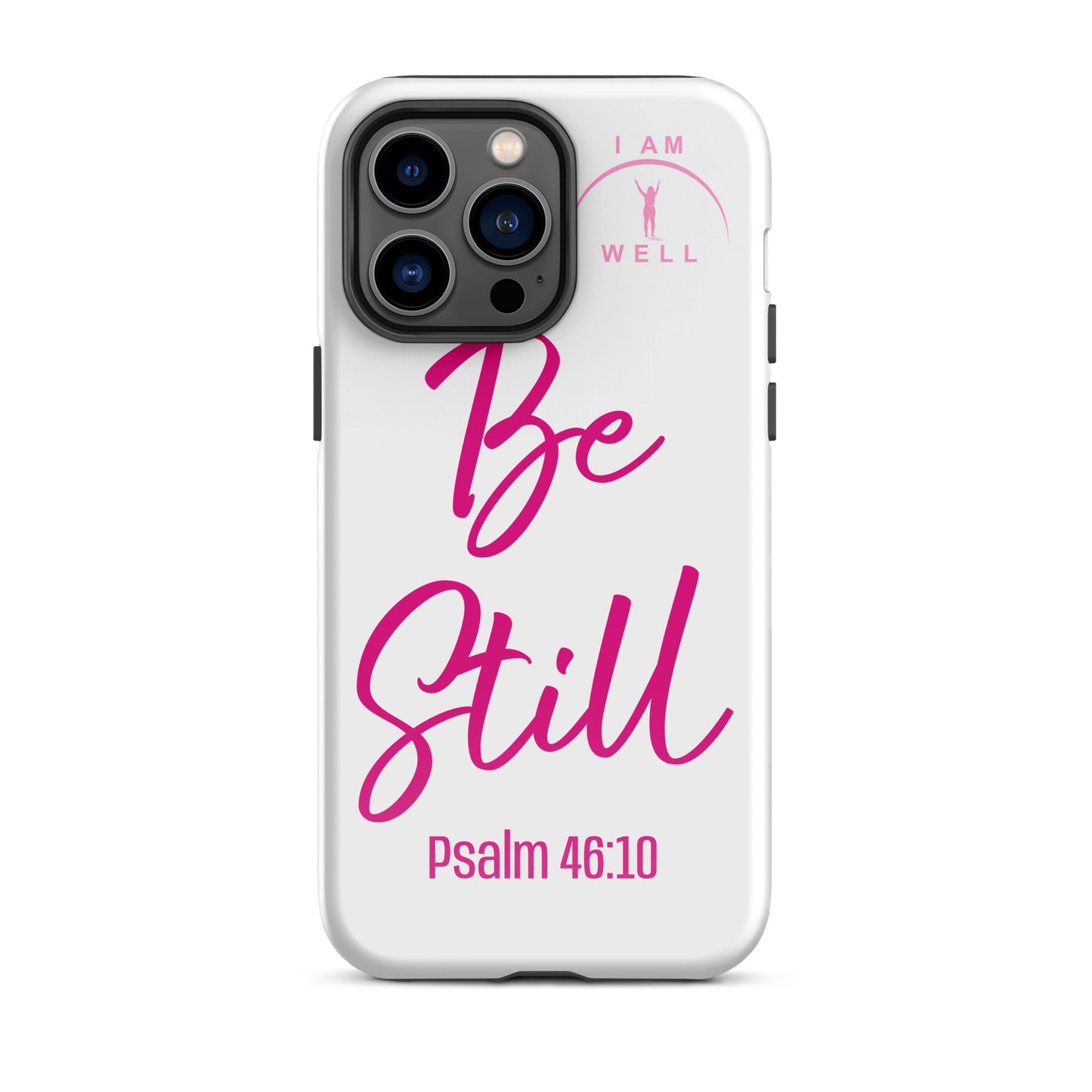 I AM WELL Tough Case for iPhone®  Women's White w/ Pink Logo