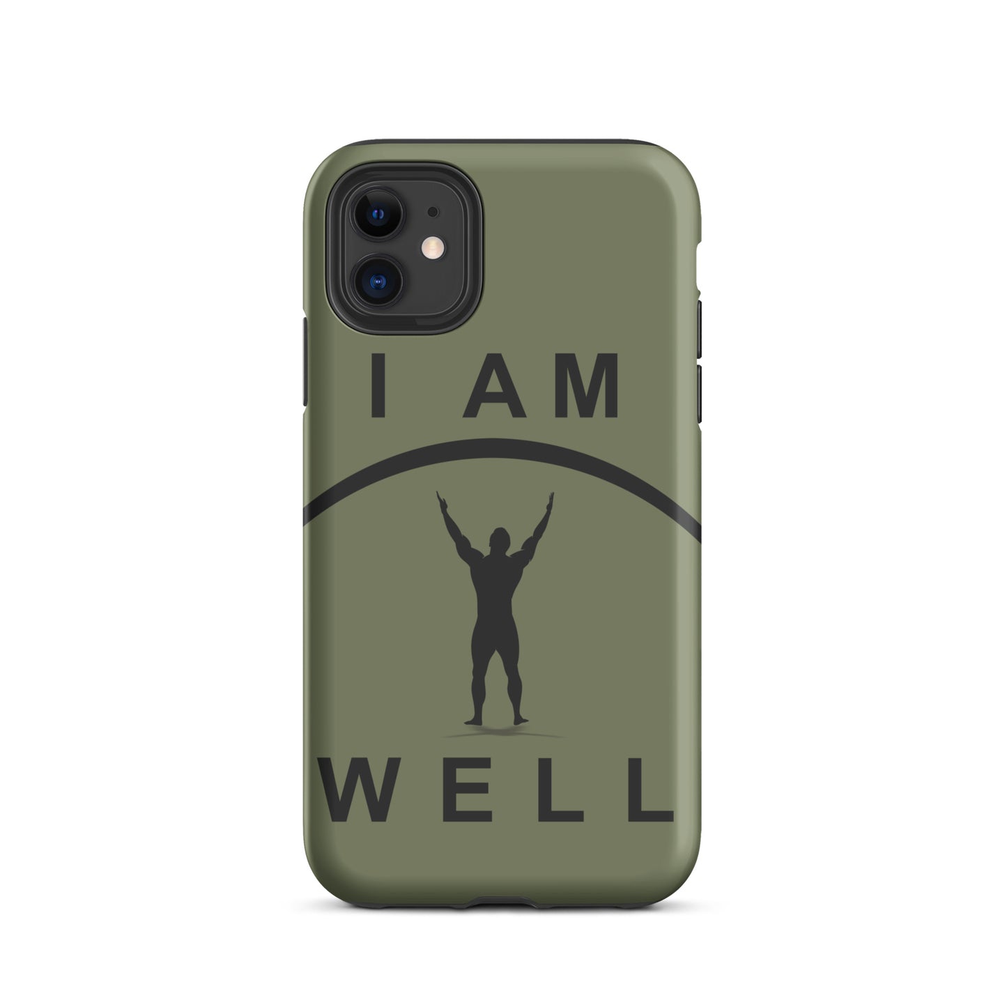 I AM WELL Tough Case for iPhone® Men's OD Green w/ Black Logo