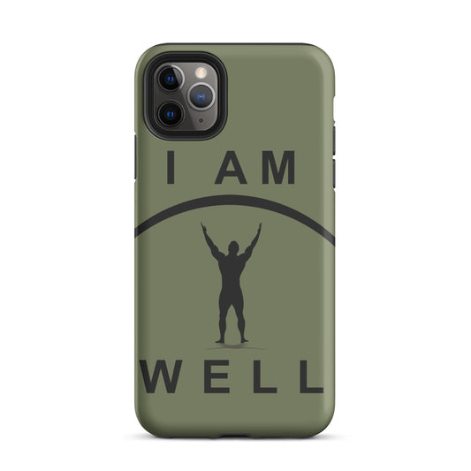 I AM WELL Tough Case for iPhone® Men's OD Green w/ Black Logo