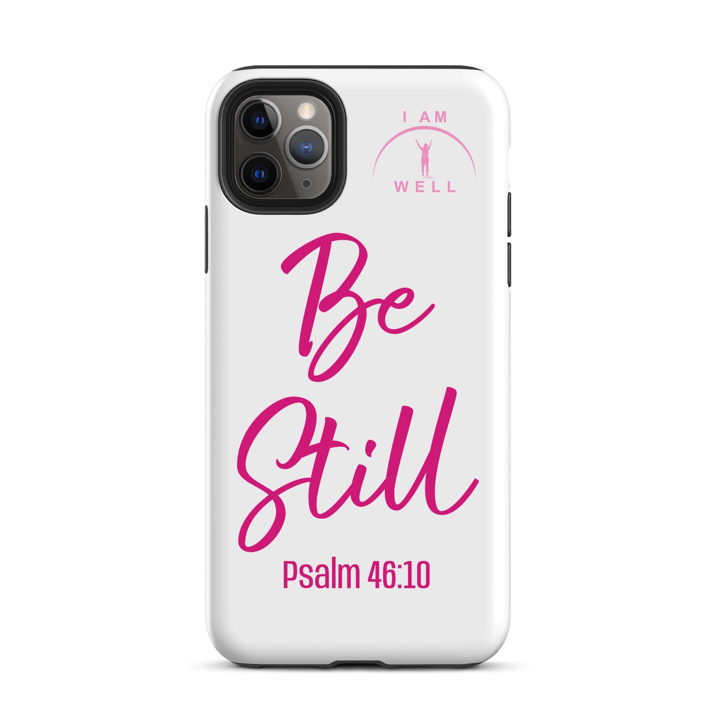 I AM WELL Tough Case for iPhone®  Women's White w/ Pink Logo