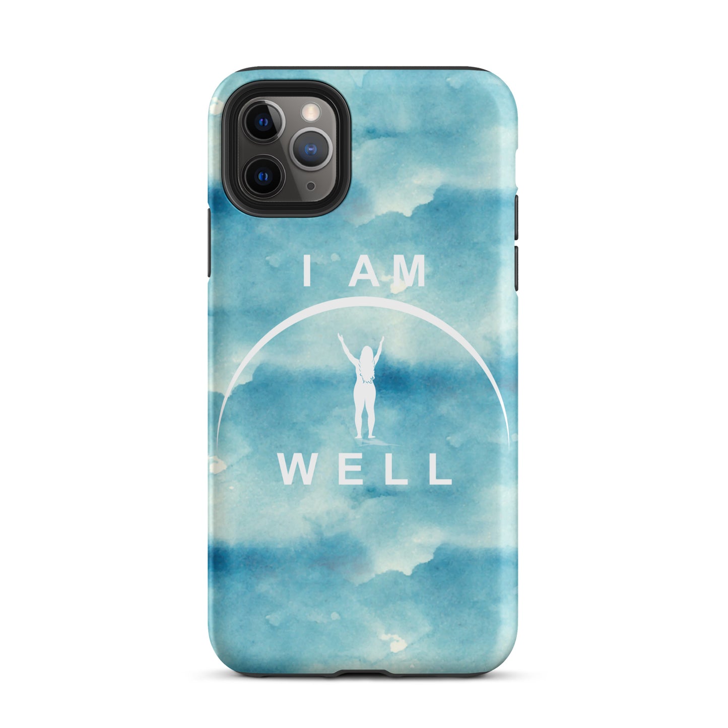 I AM WELL Tough Case for iPhone® Women's Blue w/ White Logo