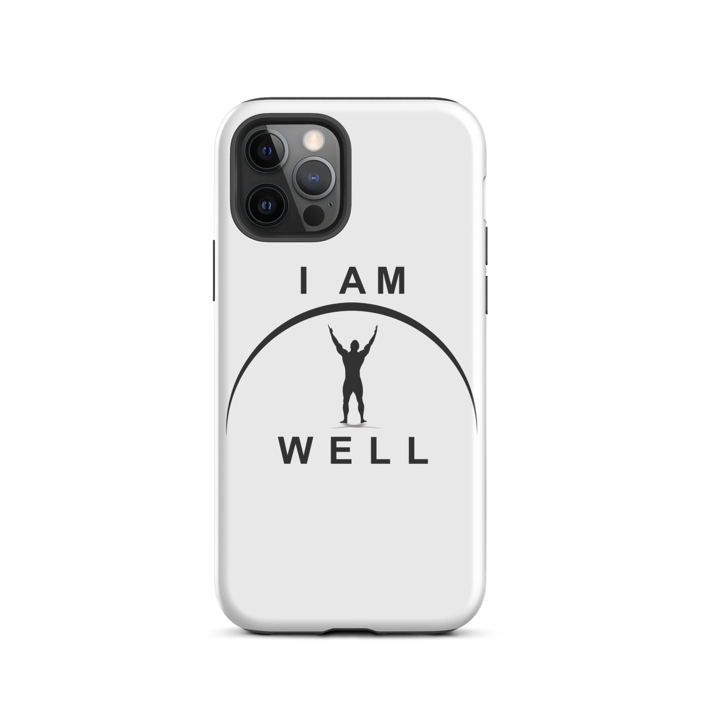 I AM WELL Tough Case for iPhone® Men's White w/ Black Logo